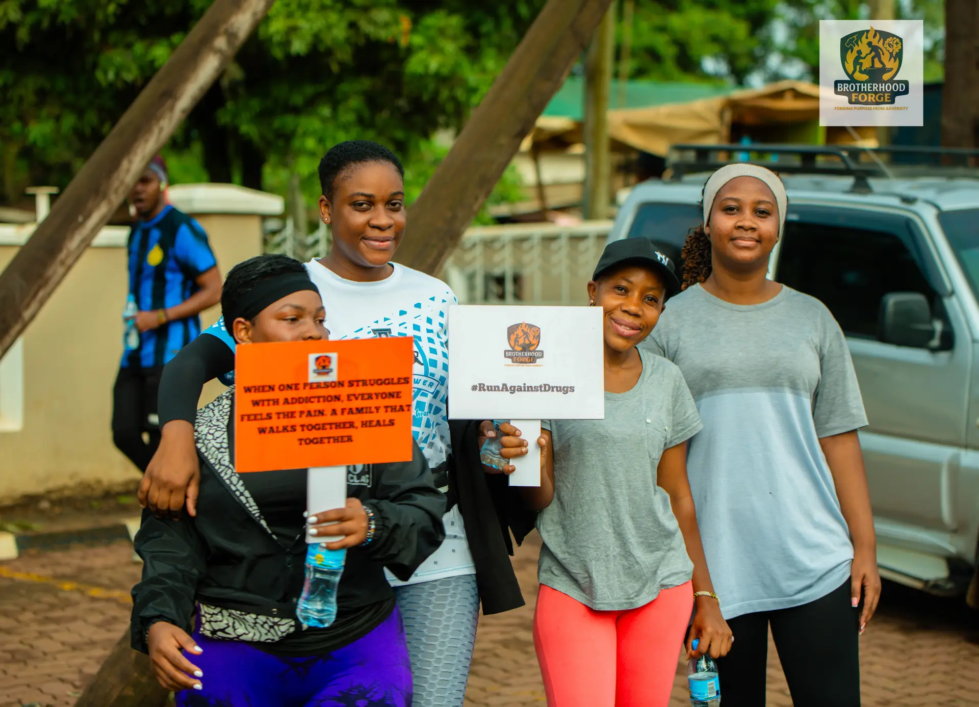 Brotherhood Forge community members gathered together during a public activation